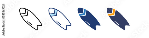 Surf Board Icon Set Multiple Style Collection