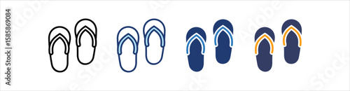 Sandals Icon Set Multiple Style Collection