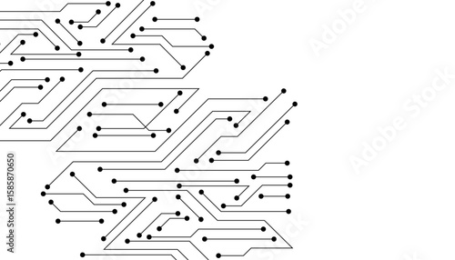 Abstract futuristic circuit board Illustration, Circuit board with various technology elements. Circuit board pattern for technology background. Vector illustratio