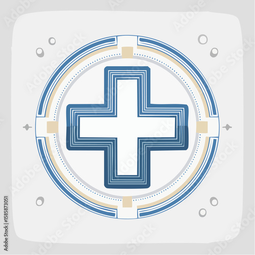 single medical cross icon in monoline style, clean vector paths with no open shapes, centered on 512×512 px artboard