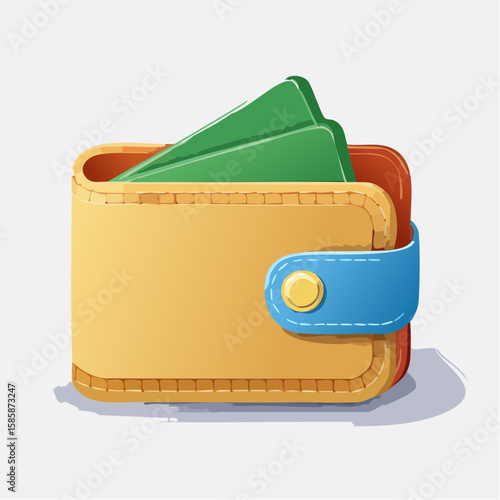 modern single wallet icon with layered vector compartments clean bézier curves centered on artboard perfect for finance and business designs