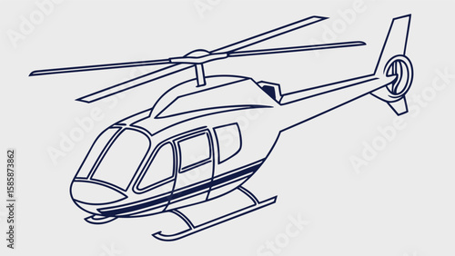 Classic Helicopter Transportation Service Aviation Vehicle