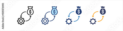 Management Icon Set Multiple Style Collection