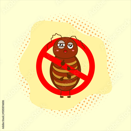 Cartoon cockroach. Vector illustration design. EPS 10.
