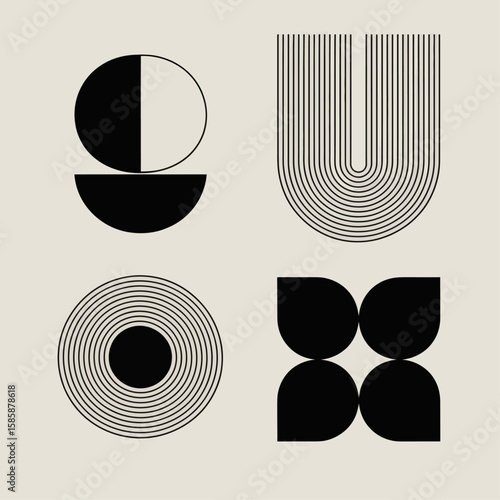 Vector pack of brutalist-style UI elements including fake system windows, glitch icons, loading bars, terminal codes, and command lines. Black and white, harsh typography, raw edges, suitable for cybe