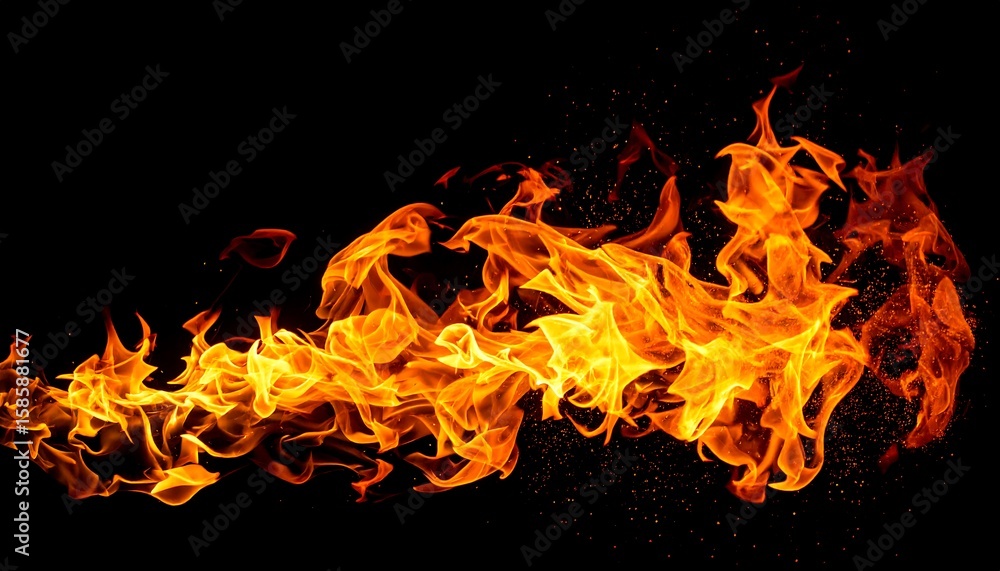 Fototapeta premium Abstract flames against a black background (2)