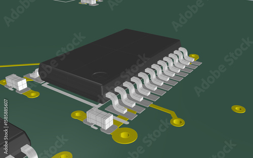 Naklejka TSSOP Chip 3D