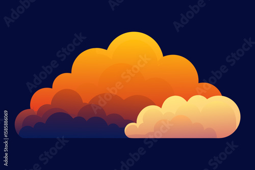 louds glowing from below with warm evening sunset