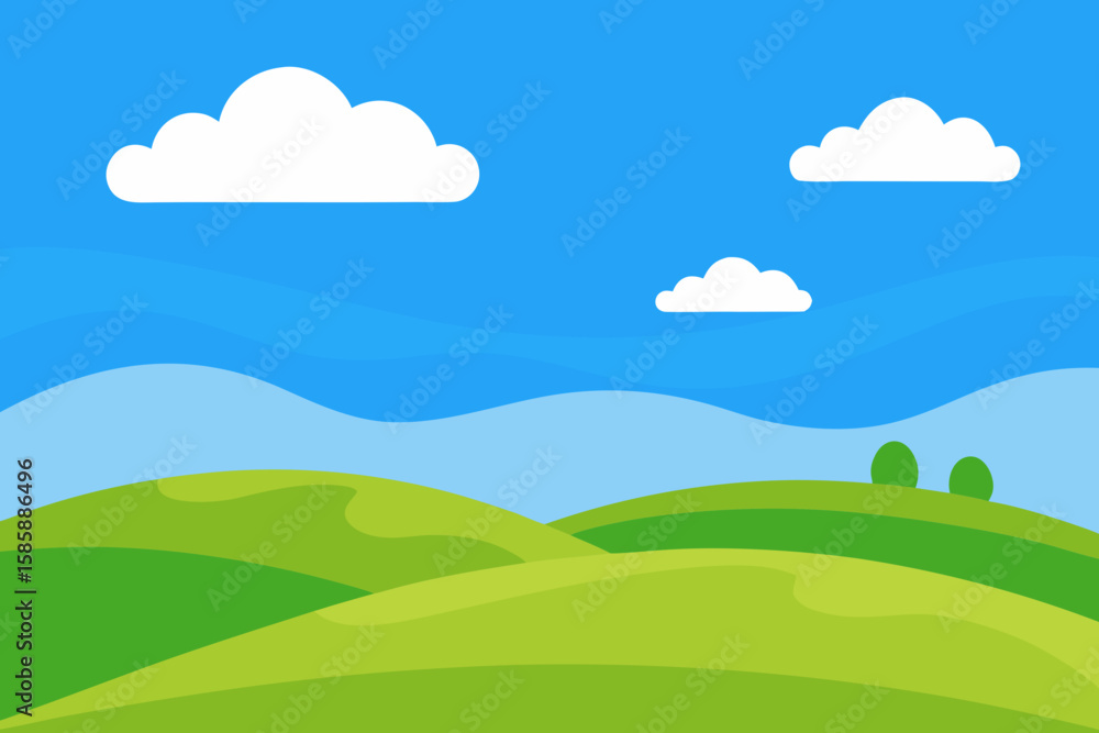 Obraz premium summer landscape with blue sky