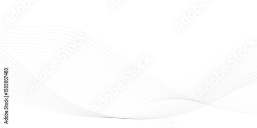 Abstract white and grey geometric smoky blend liens background. Gray and white abstract technology wavy curve lines background. Vector illustration.
