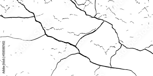 Cracked Earth, Telling a Story of How Nature’s Wrath Has Sculpted a Withered and Worn Terrain Over Centuries-Where Time and Erosion Meet: The Raw and Grunge-Textured Landscape of Dry
