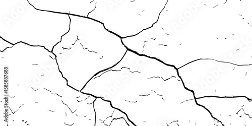 Cracked Earth, Telling a Story of How Nature’s Wrath Has Sculpted a Withered and Worn Terrain Over Centuries-Where Time and Erosion Meet: The Raw and Grunge-Textured Landscape of Dry
