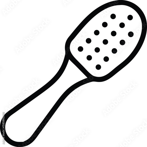 Pumice stone outline icon with handle for design project and foot care