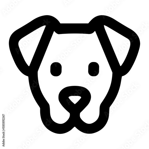 Outline Simple Dog Head Animal Face Line Style Icon Design