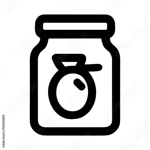 Line Art Simple Fruit Jar Icon Illustration for Food Preservation Design