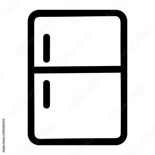 Simple Line Refrigerator with Two Doors Appliance Outline Icon Symbol