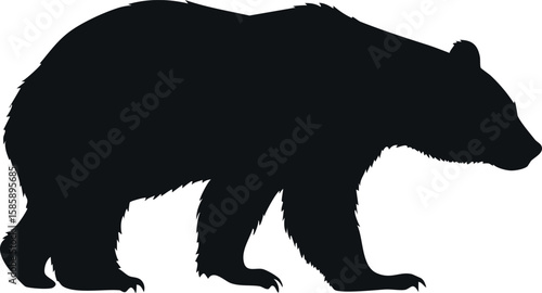 Grizzly bear silhouette illustration