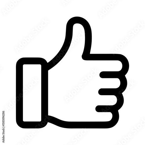 Simple Outline Hand Icon Thumbs Up Sign Symbol Graphic Element