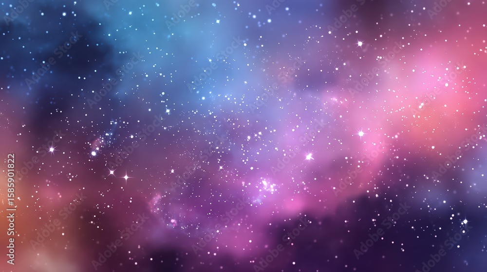 Fototapeta premium Colorful Galaxy Space Nebula Bright Stars Cosmic Pattern