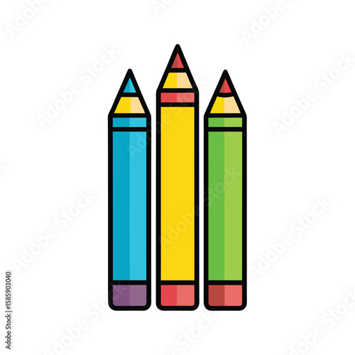 set of colored pencils