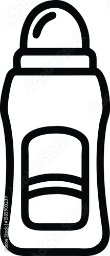 Rollon deodorant bottle outline illustration for hygiene and personal care projects