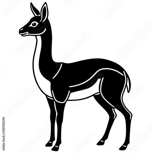 Vicuna vector silhouette black design white background