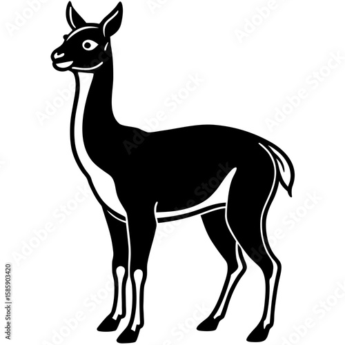 Vicuna vector silhouette black design white background