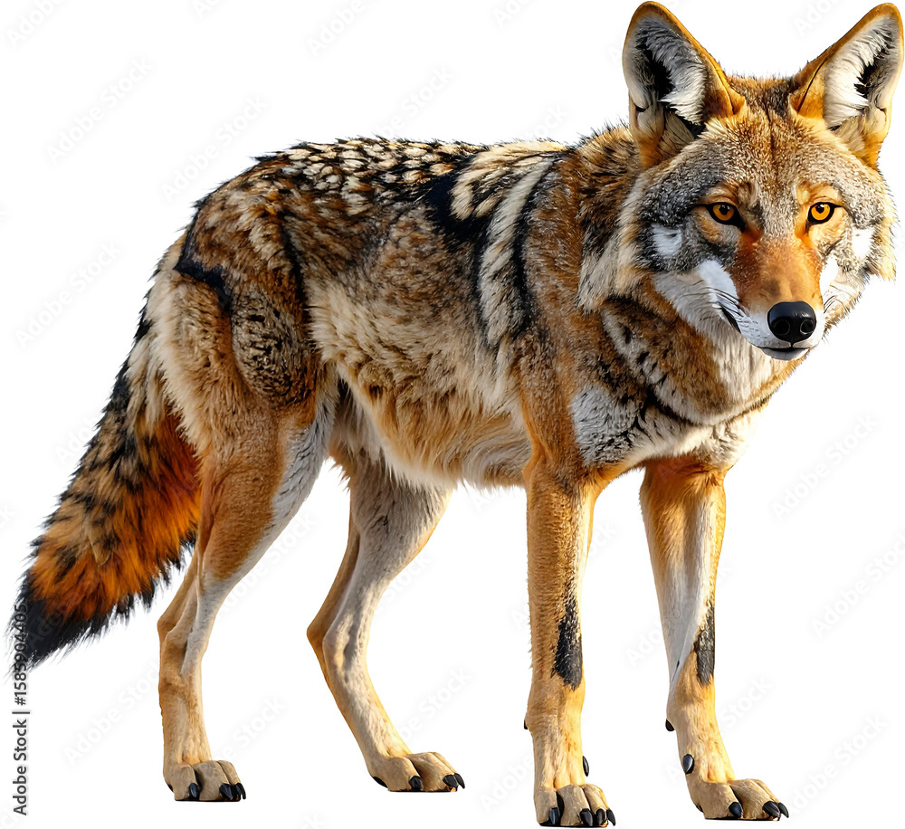 Fototapeta premium 3D coyote icon isolated on transparent background. PNG