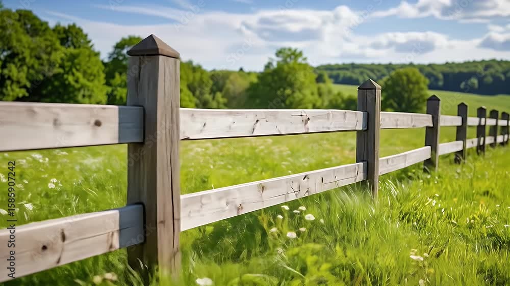 Wooden fence rural landscape Wooden fence rural landscape