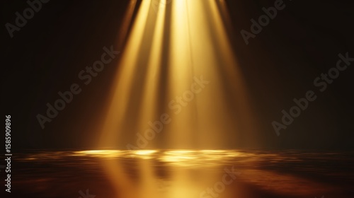 abstract gold background with floor stage, idea for background and product showcase