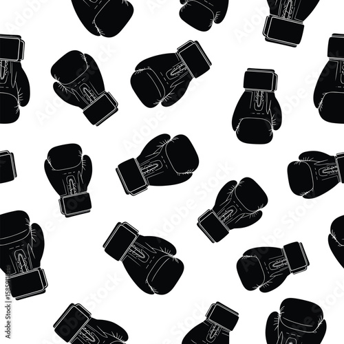 Black boxing gloves pattern for sports and fitness enthusiasts