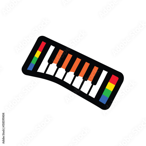vector illustration of colorful piano keys