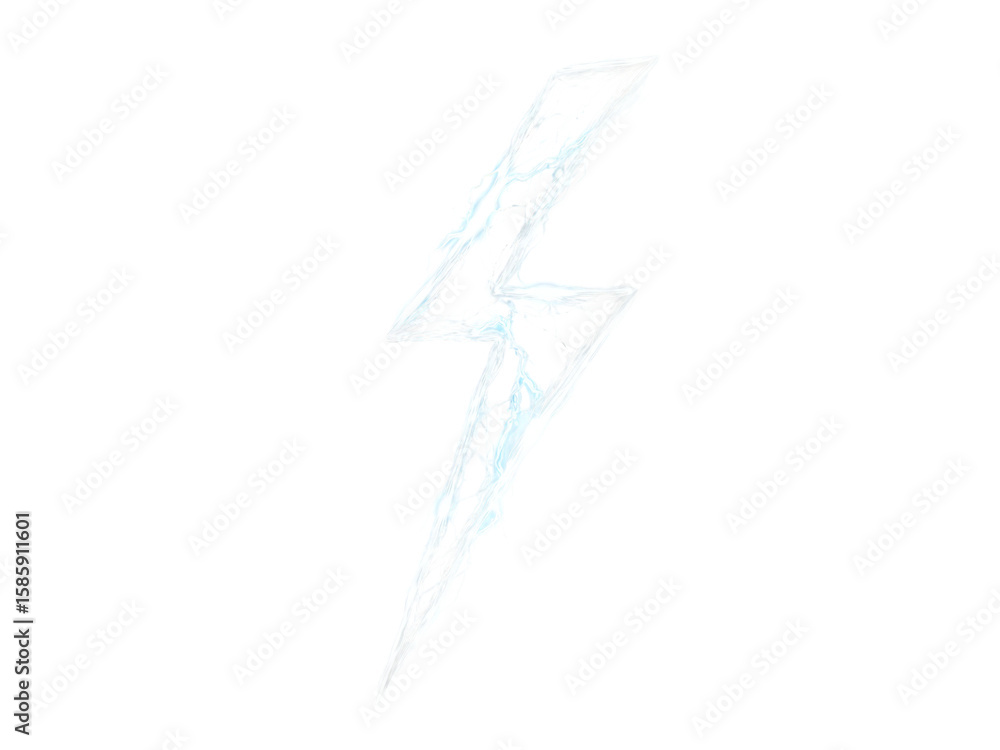 Fototapeta premium Electric bolt white blue splash energy symbol lightning power image, Isolated, Transparent Png
