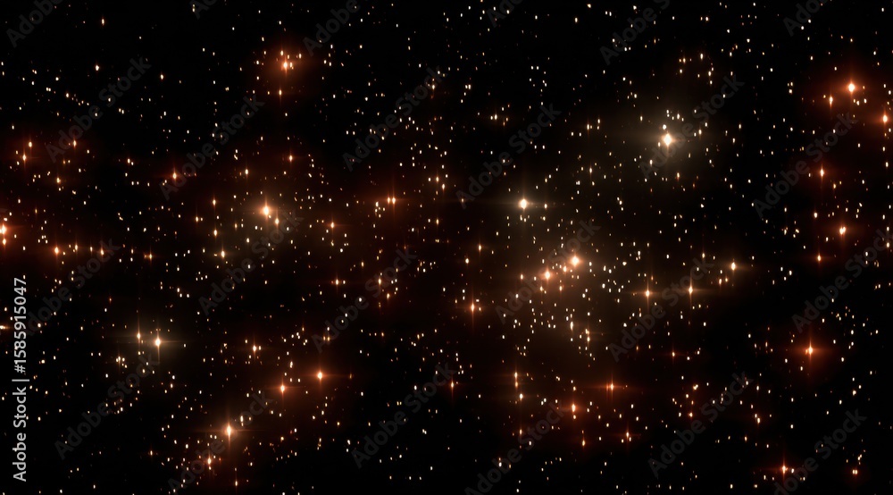 Obraz premium A field of distant stars glows with warmth, scattered across the vast expanse of the cosmos, sparkling gently.