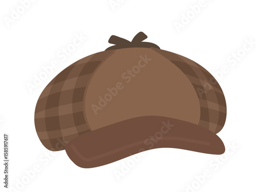 探偵帽子のシンプルイラスト