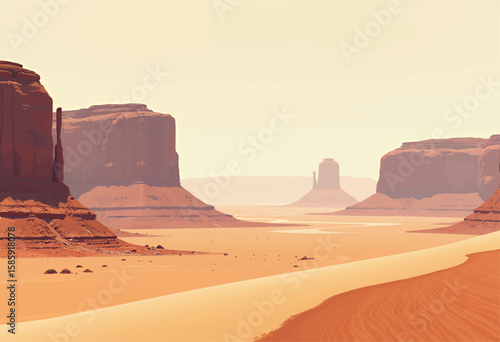 Desert Dunes at Sunset in Monument Valley
