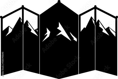 Dungeon Master Screen Mountain Range Silhouette
