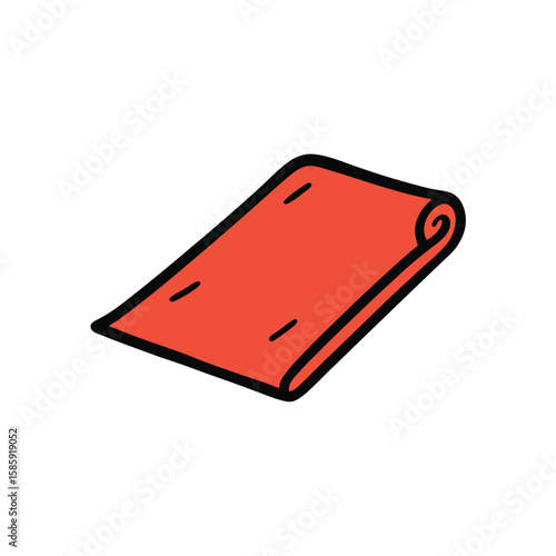 exercise mat doodle style on white