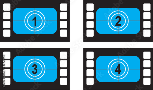 Film Countdown Animation Frames | Movie Countdown Timer Vector Set
Classic retro style blue countdown screen design, perfect for video editing, film intros, and motion graphics projects.