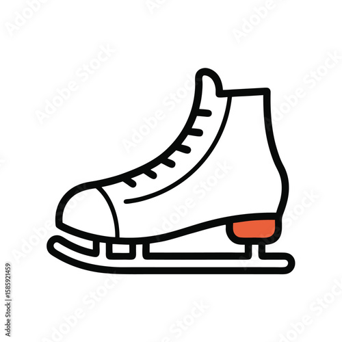 ice skates doodle style on white