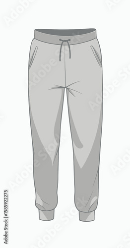 Minimalist Gray Sweatpants Illustration for Casual Wear