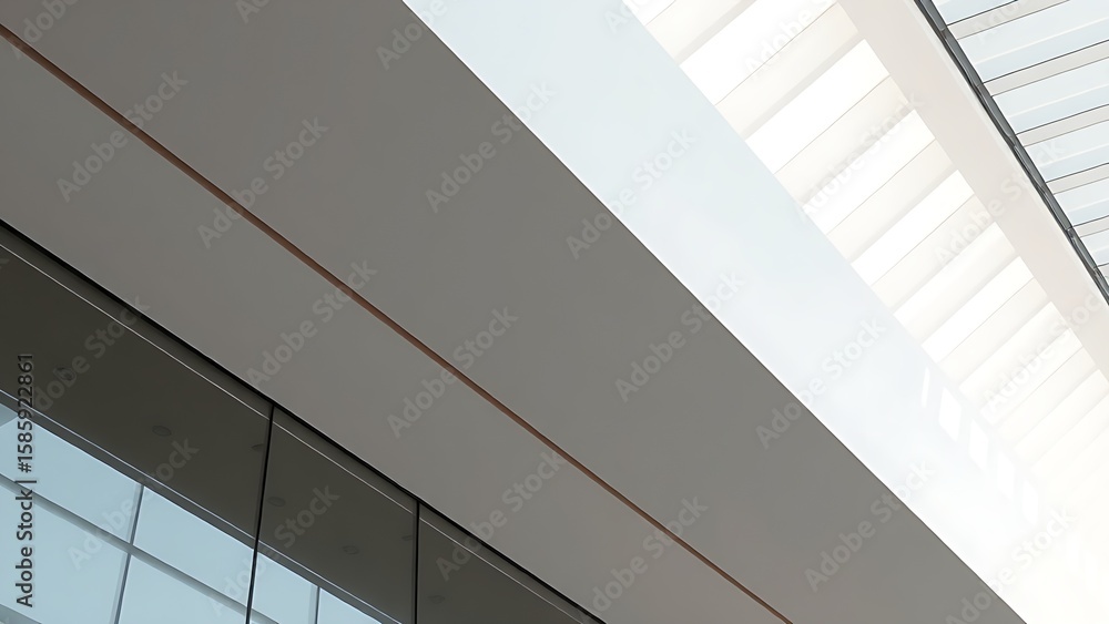 Obraz premium Abstract architectural detail with clean modern lines and geometric patterns on a minimalist background.