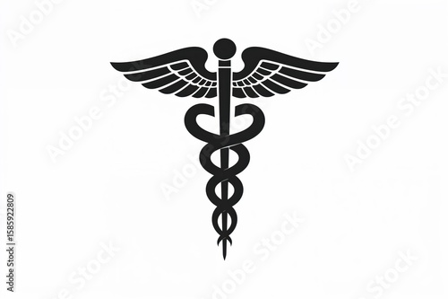 Healthcare symbol caduceus medical icon ideal for medical professional and healthcare practice materials

