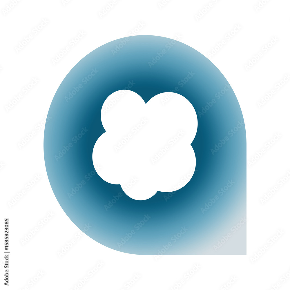 cloud icon on blue cloud icon on blue