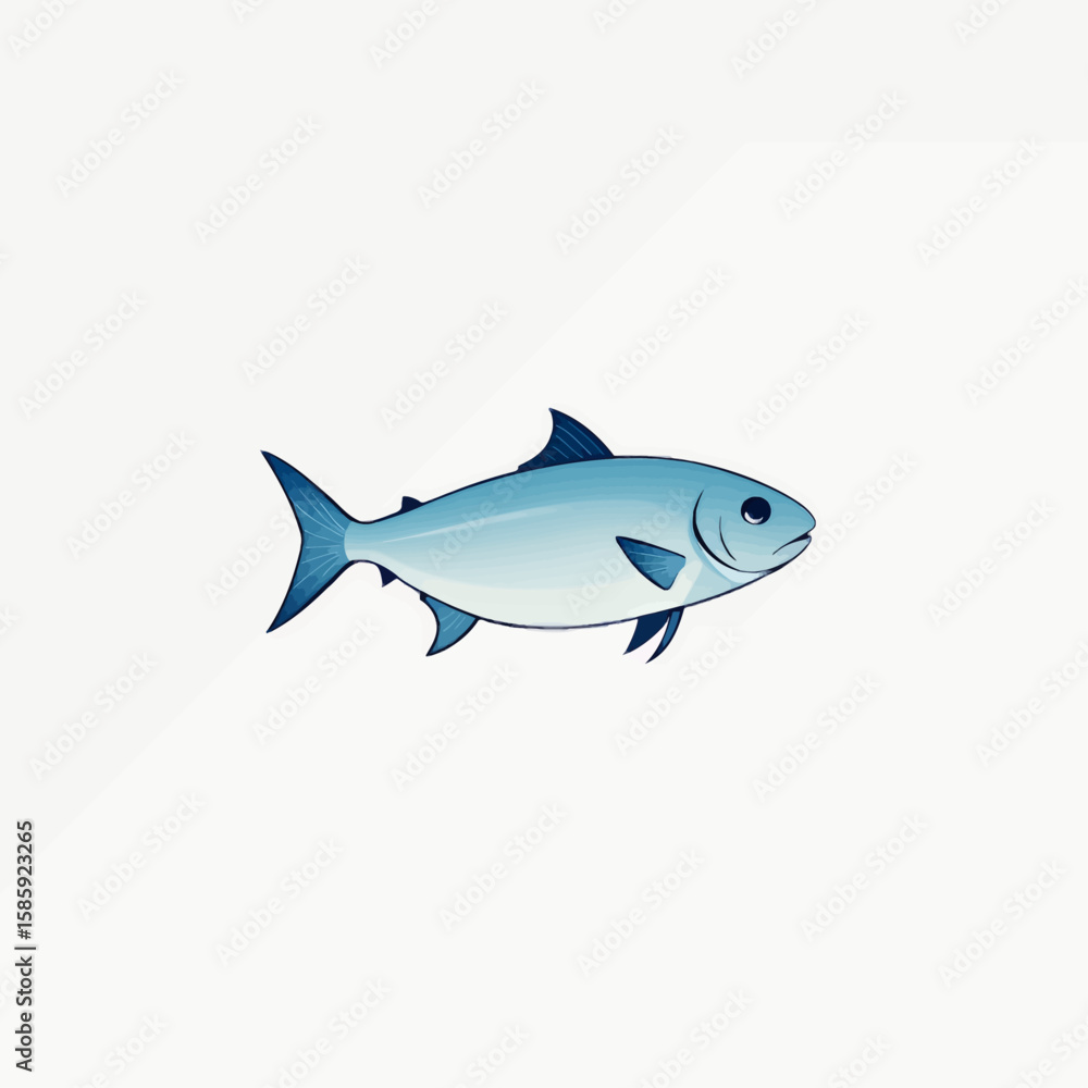 Fototapeta premium Playful Blue Fish Swimming in Calm Waters