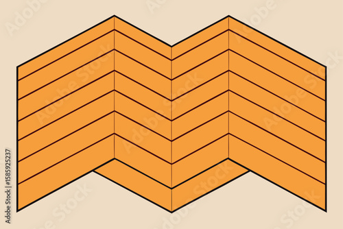 chevron patterned wooden flooring with soft poli