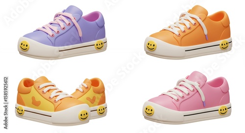 Colorful kids sneakers fashionable design