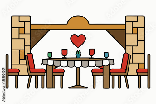 romantic restaurant dining area with natural