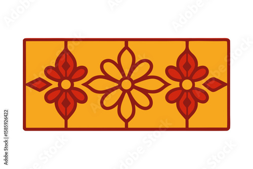 spanish tile floor with decorative floral designs