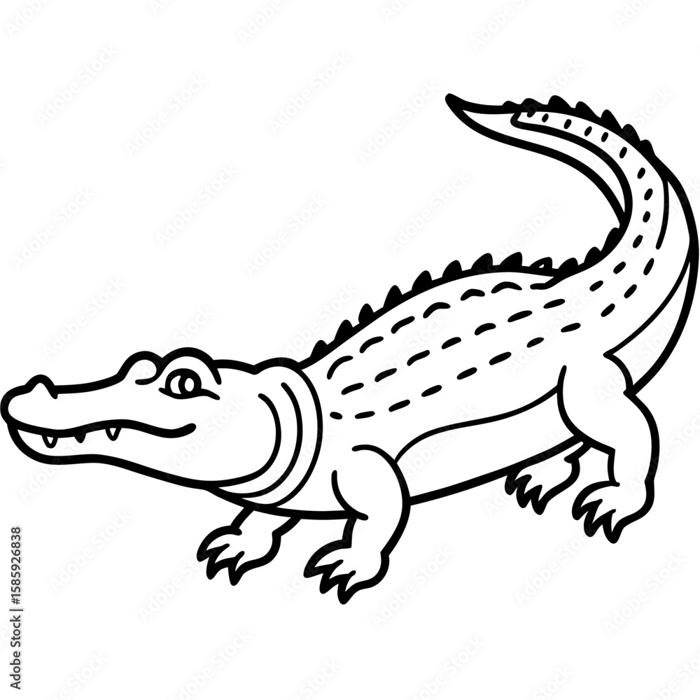Obraz premium Crocodile line art vector